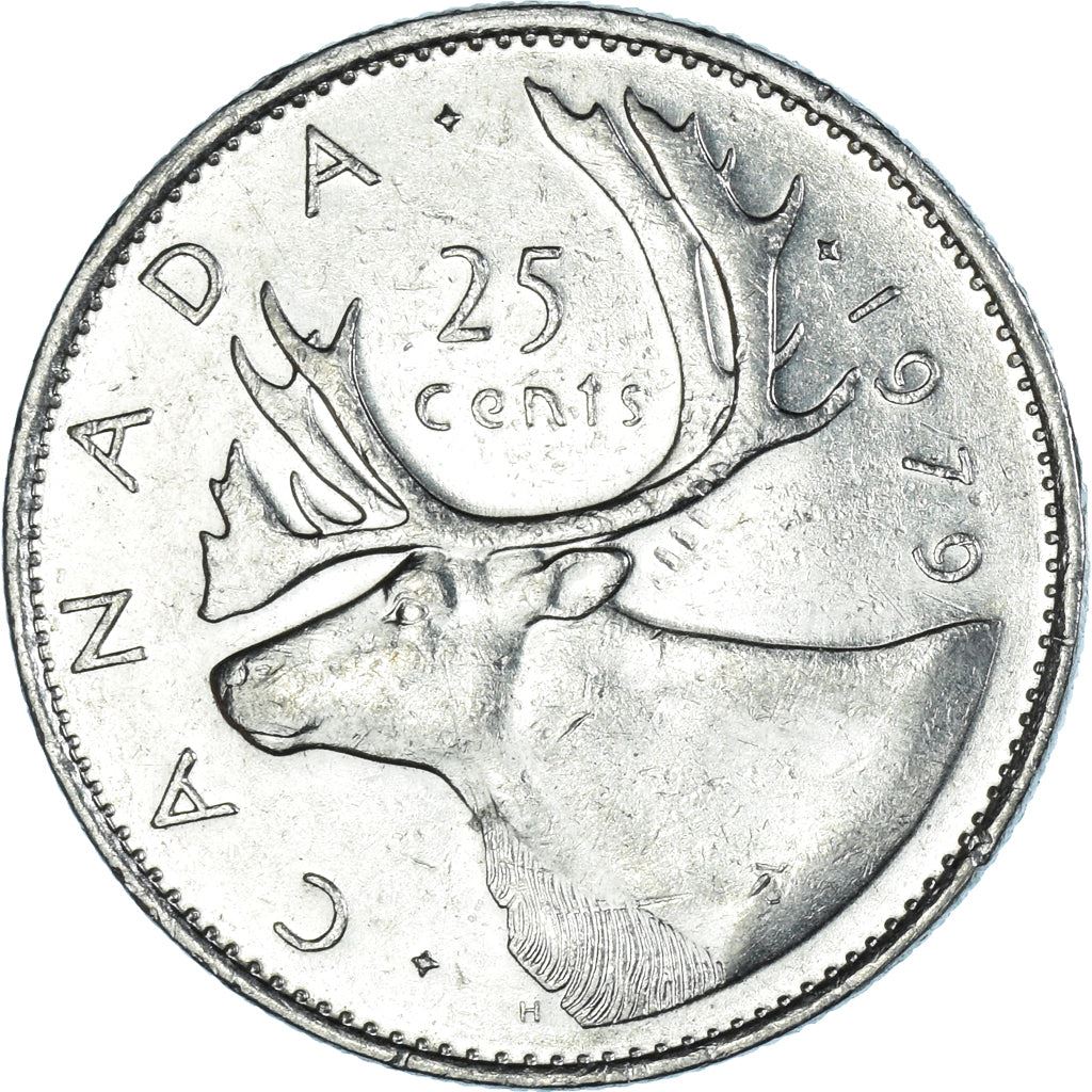 Canada Coin Canadian 25 Cents | Queen Elizabeth II | Reindeer | KM74 | 1979 - 1989