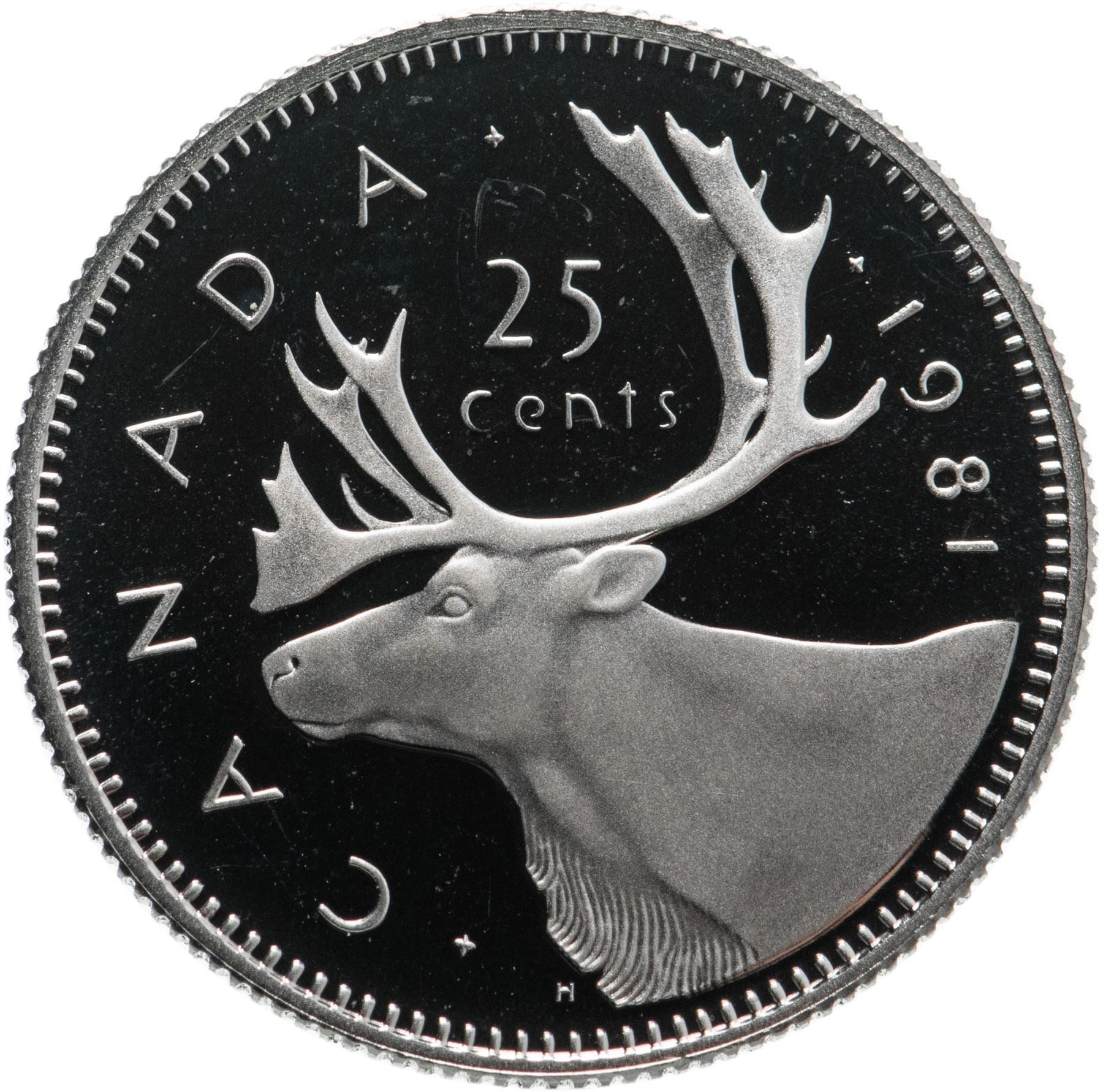 Canada Coin Canadian 25 Cents | Queen Elizabeth II | Reindeer | KM74 | 1979 - 1989