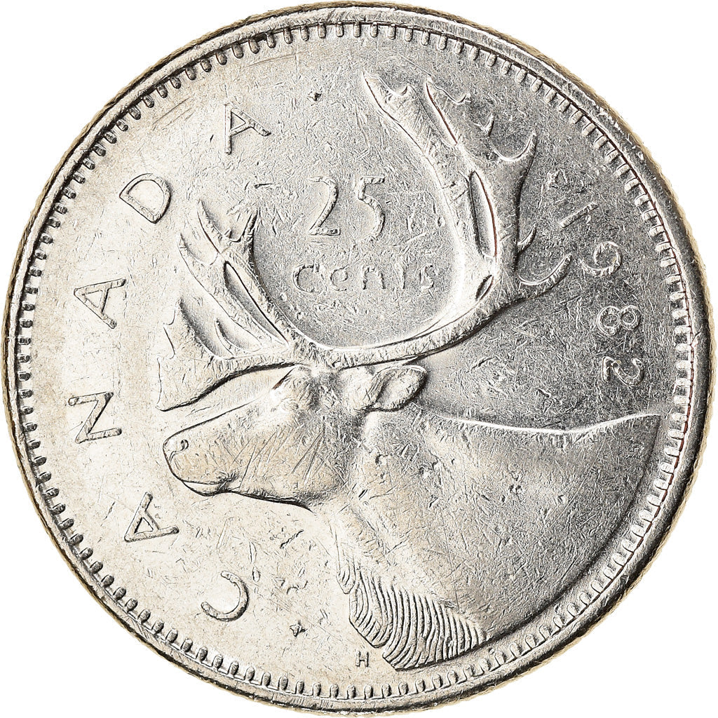 Canada Coin Canadian 25 Cents | Queen Elizabeth II | Reindeer | KM74 | 1979 - 1989