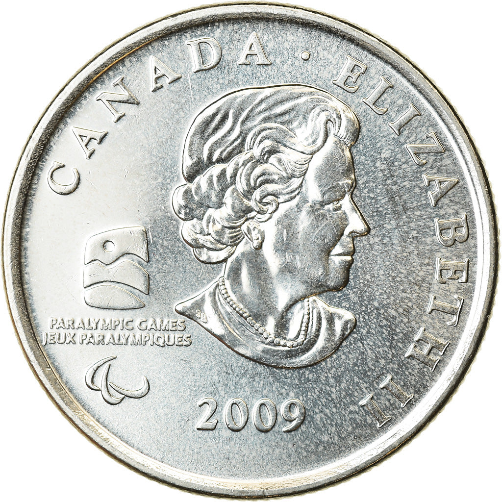 Canada Coin Canadian 25 Cents | Queen Elizabeth II | Sledge Hockey | KM952 | 2009