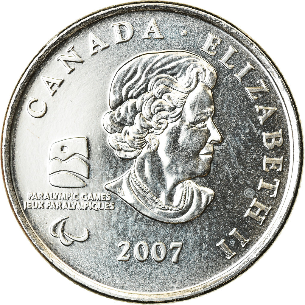 Canada Coin Canadian 25 Cents | Queen Elizabeth II | Wheelchair Curling | KM684 | 2007