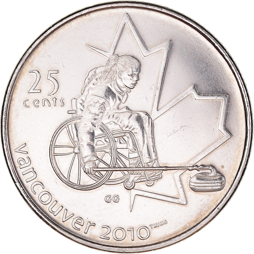 Canada Coin Canadian 25 Cents | Queen Elizabeth II | Wheelchair Curling | KM684 | 2007