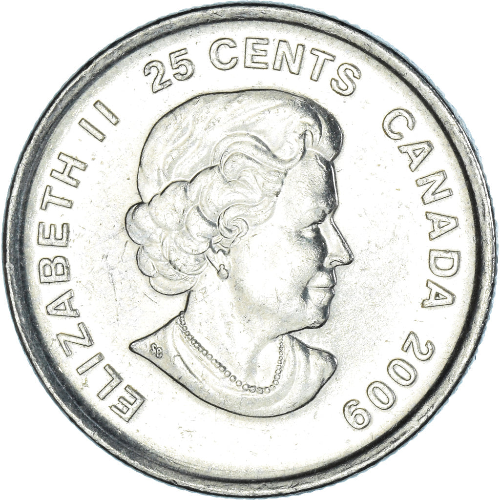 Canada Coin Canadian 25 Cents | Queen Elizabeth II | Women Ice Hockey | Olympics | KM1064 | 2009