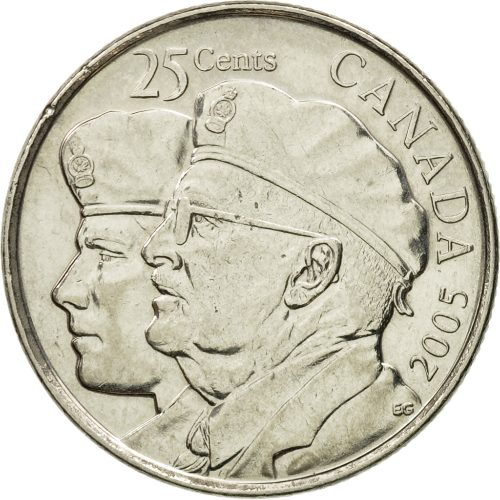 Canada Coin Canadian 25 Cents | Queen Elizabeth II | Year of the Veteran | KM535 | 2005