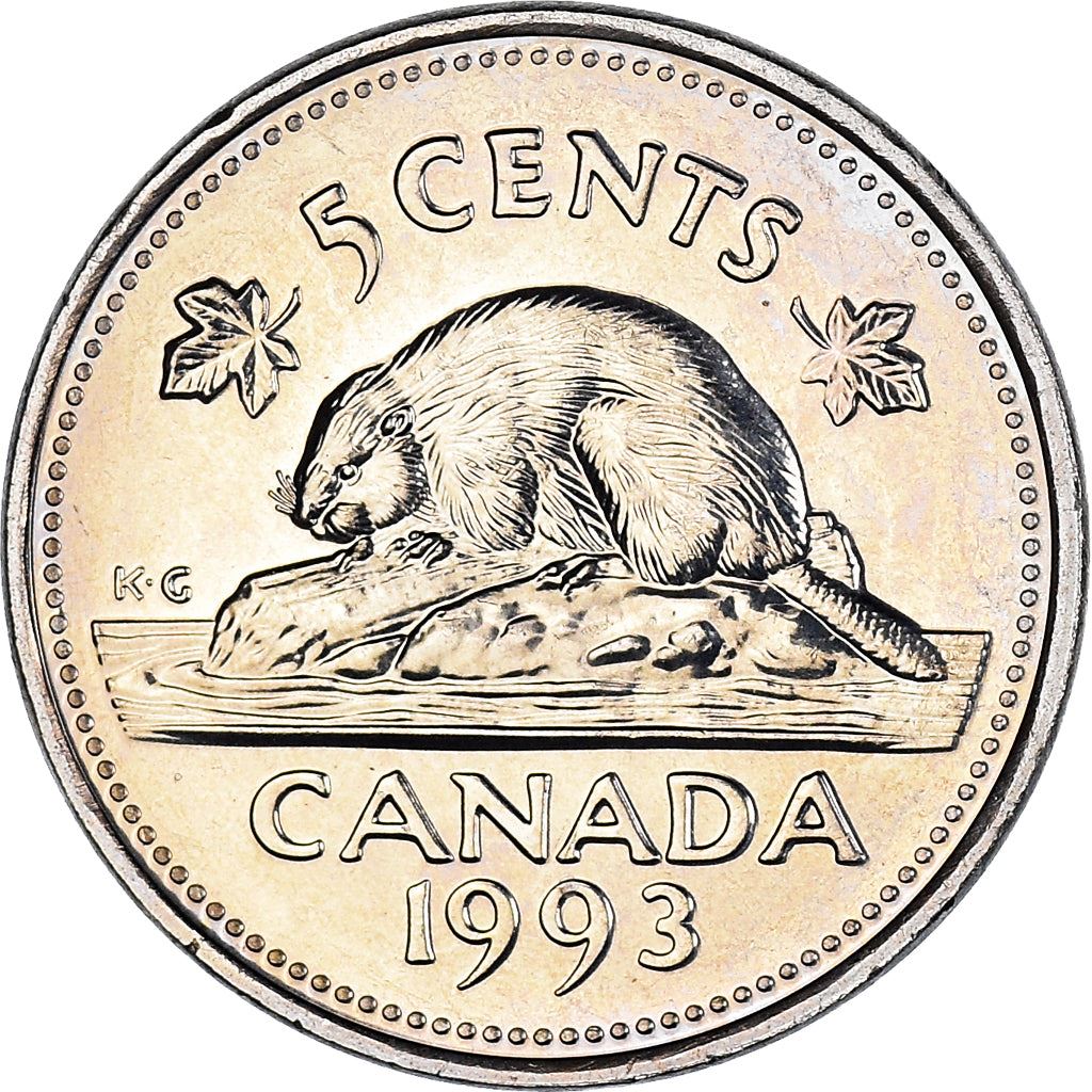 Canada Coin Canadian 5 Cents | Elizabeth II | Beaver | KM182 | 1990 - 2001