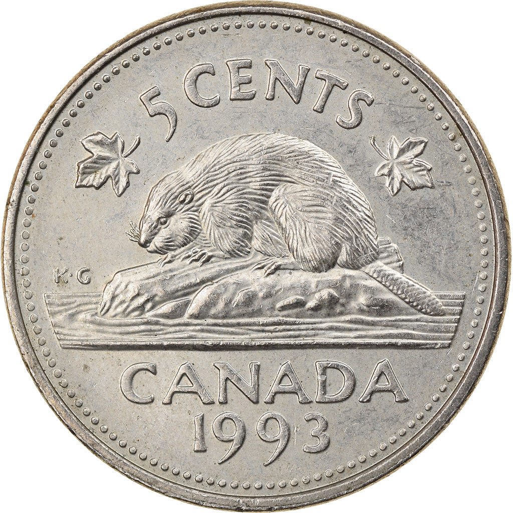 Canada Coin Canadian 5 Cents | Elizabeth II | Beaver | KM182 | 1990 - 2001