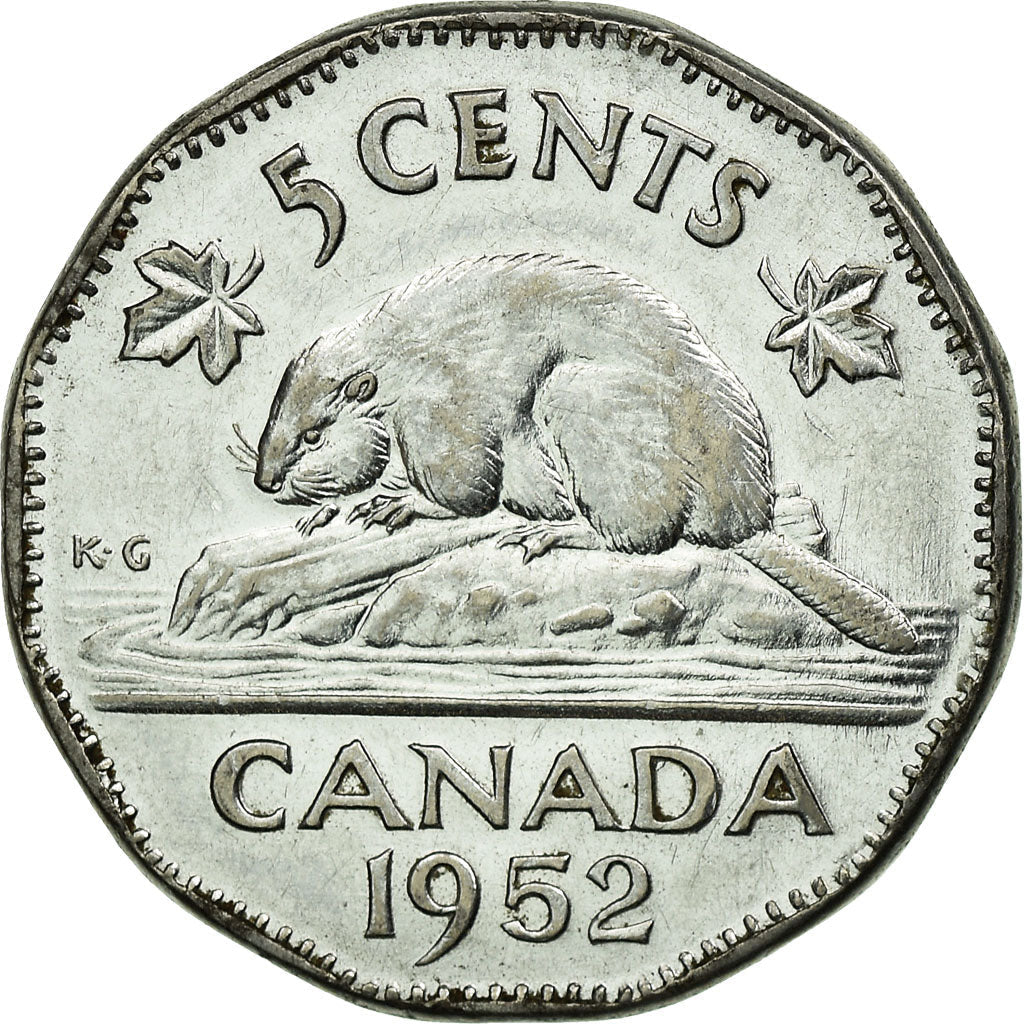 Canada Coin Canadian 5 Cents | King George VI | Beaver | Maple Leave | KM42a | 1951 - 1952