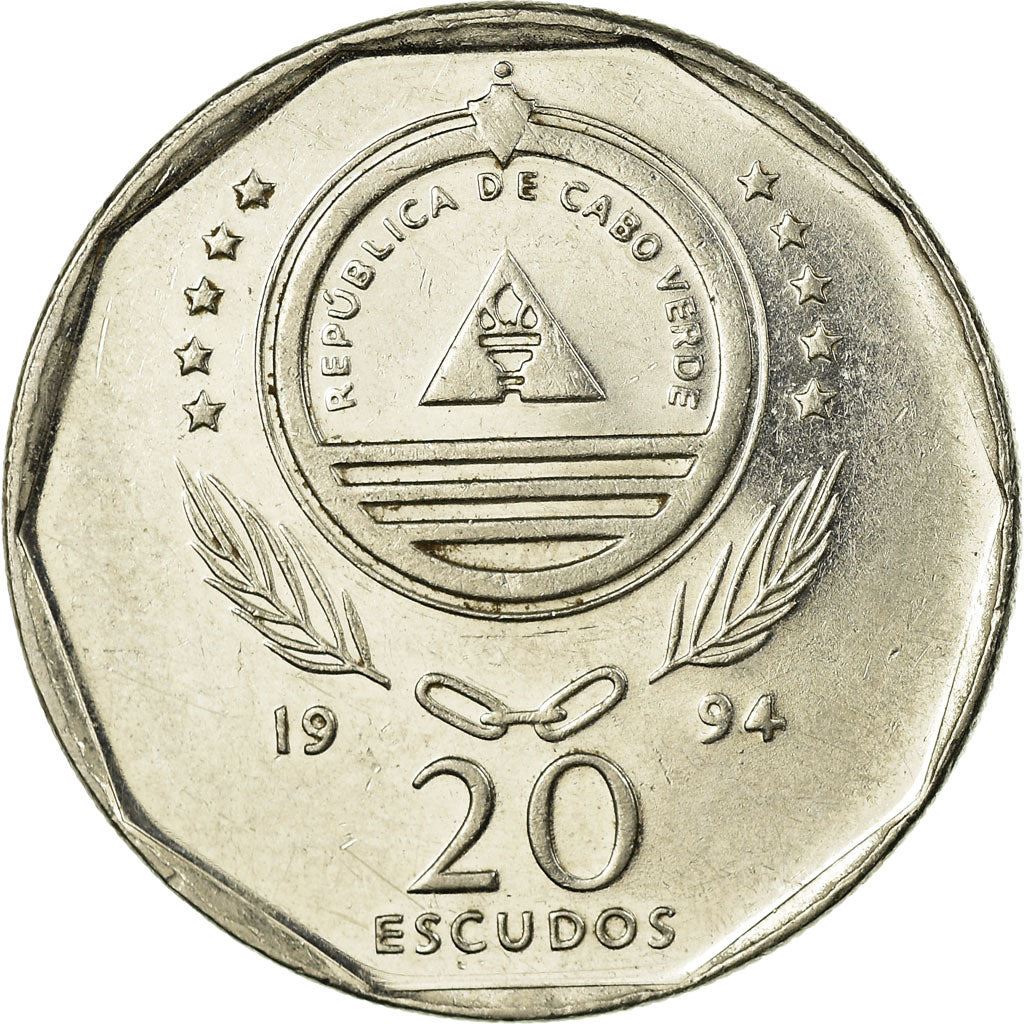 Cape Verde | 20 Escudos Coin | Carqueja Flowers | KM33 | 1994