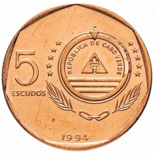 Cape Verde | 5 Escudos Coin | Birds | Osprey | Km:28 | 1994