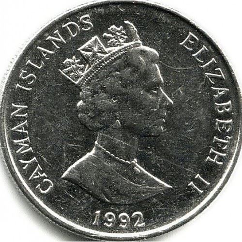 Cayman Islands | 25 Cents Coin | Schooner "Kirk B" | Elizabeth II | Km:90A | 1992 - 1996