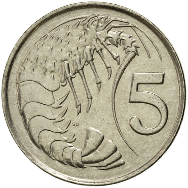 Cayman Islands | 5 Cents Coin | Crayfish | Elizabeth II | Km:132 | 1999 - 2022
