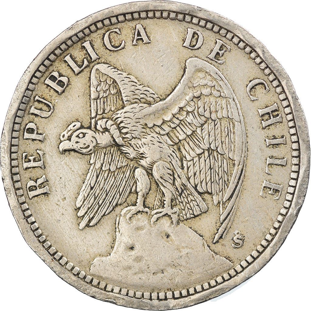 Chile | 1 Peso Coin | Andean Condor on Rock | KM176 | 1933 - 1940