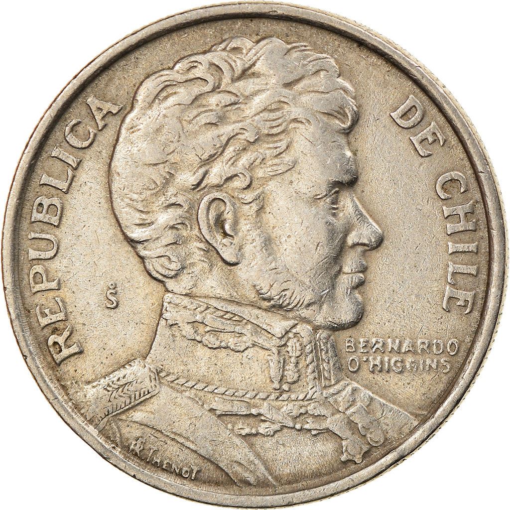 Chile | 1 Peso Coin| Bernardo O'Higgins | KM207 | 1975