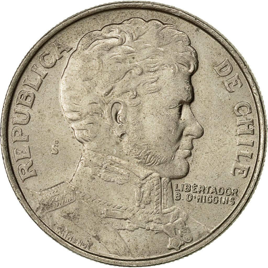 Chile | 1 Peso Coin | Bernardo O'Higgins| KM208 | 1976 - 1977