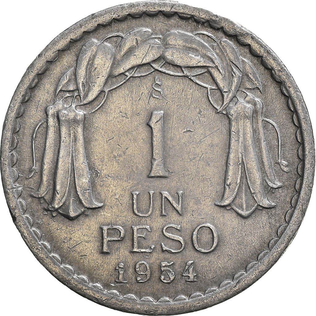 Chile | 1 Peso | KM179a | 1954 - 1958