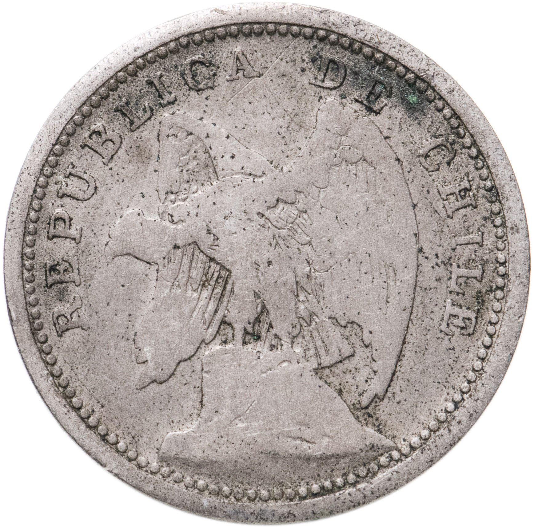 Chile 10 Centavos Coin | KM166 | 1920 - 1941