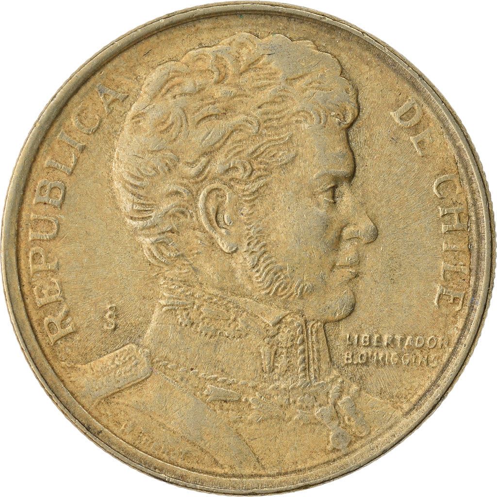 Chile | 10 Pesos Coin | Bernardo O'Higgins | Km:228 | 1990 - 2023