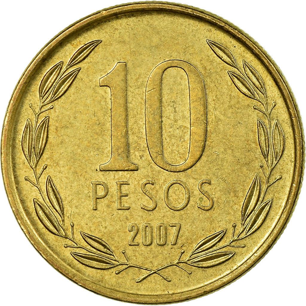 Chile | 10 Pesos Coin | Bernardo O'Higgins | Km:228 | 1990 - 2023