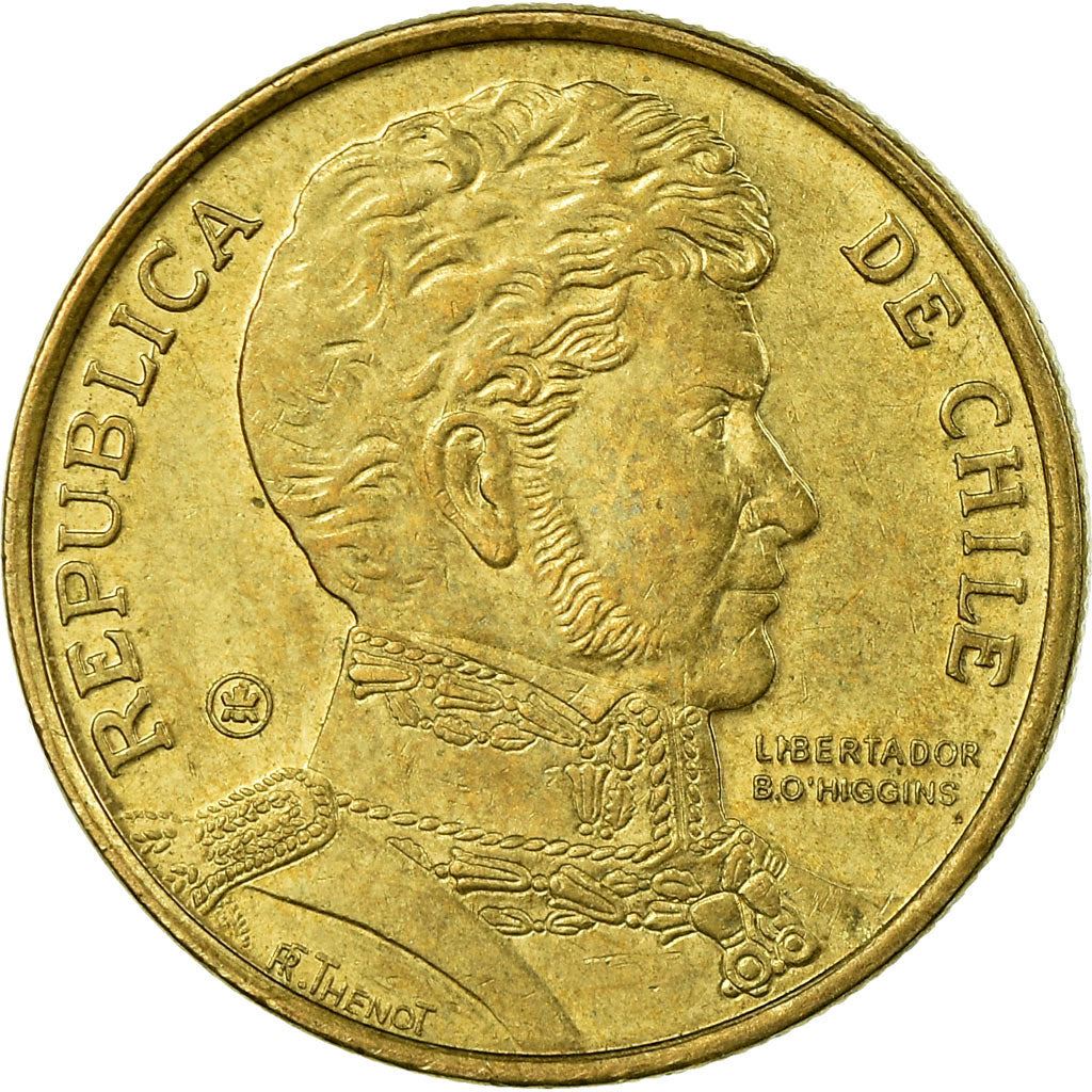 Chile | 10 Pesos Coin | Bernardo O'Higgins | Km:228 | 1990 - 2023