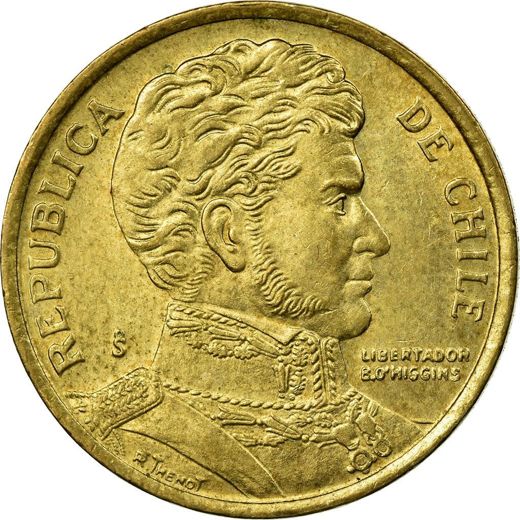 Chile | 10 Pesos Coin | Bernardo O'Higgins | Km:228 | 1990 - 2023