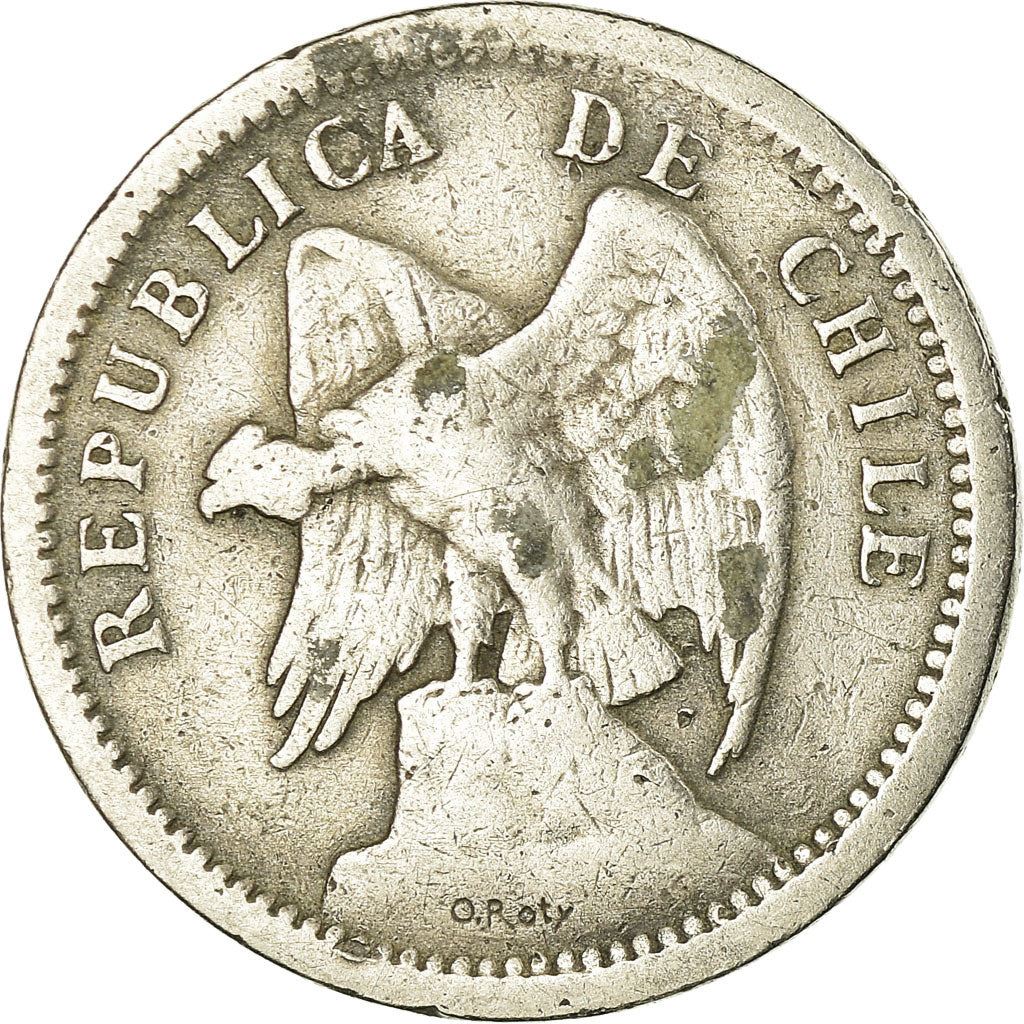 Chile | 20 Centavos Coin | Andean Condor on rock | KM167 | 1919 - 1941