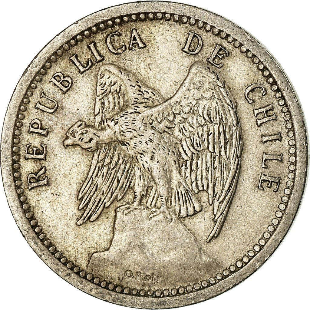 Chile | 20 Centavos Coin | Andean Condor on rock | KM167 | 1919 - 1941