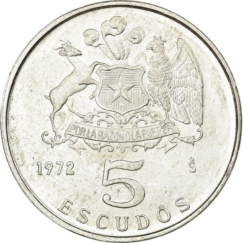 Chile 5 Escudos Coin| KM199a | 1972