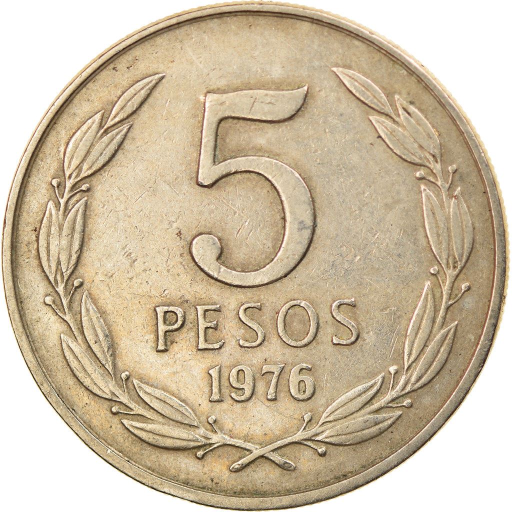 Chile | 5 Pesos Coin | Angel of Liberty | KM209 | 1976 - 1980