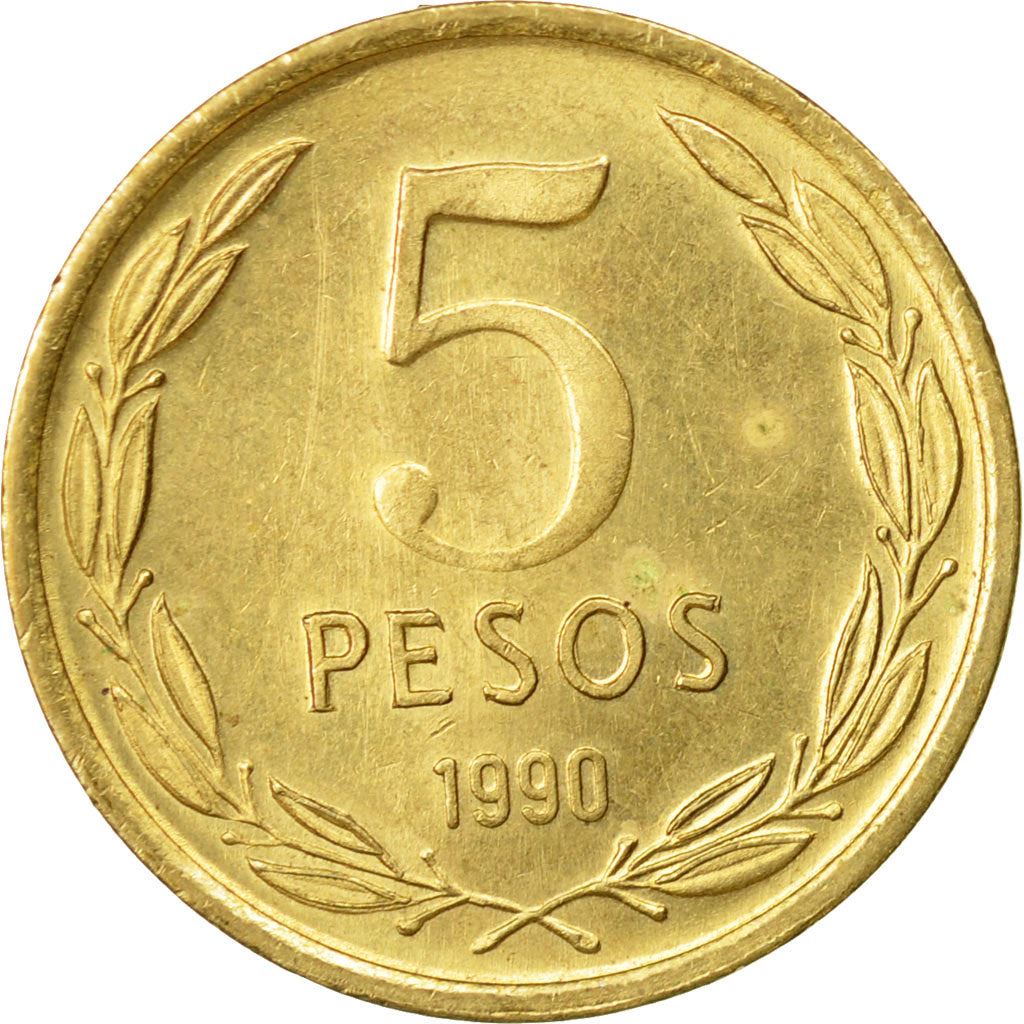 Chile | 5 Pesos Coin | Angel of Liberty | KM217 | 1981 - 1990