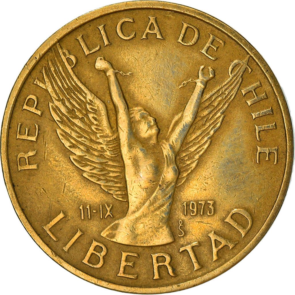 Chile | 5 Pesos Coin | Angel of Liberty | KM217 | 1981 - 1990