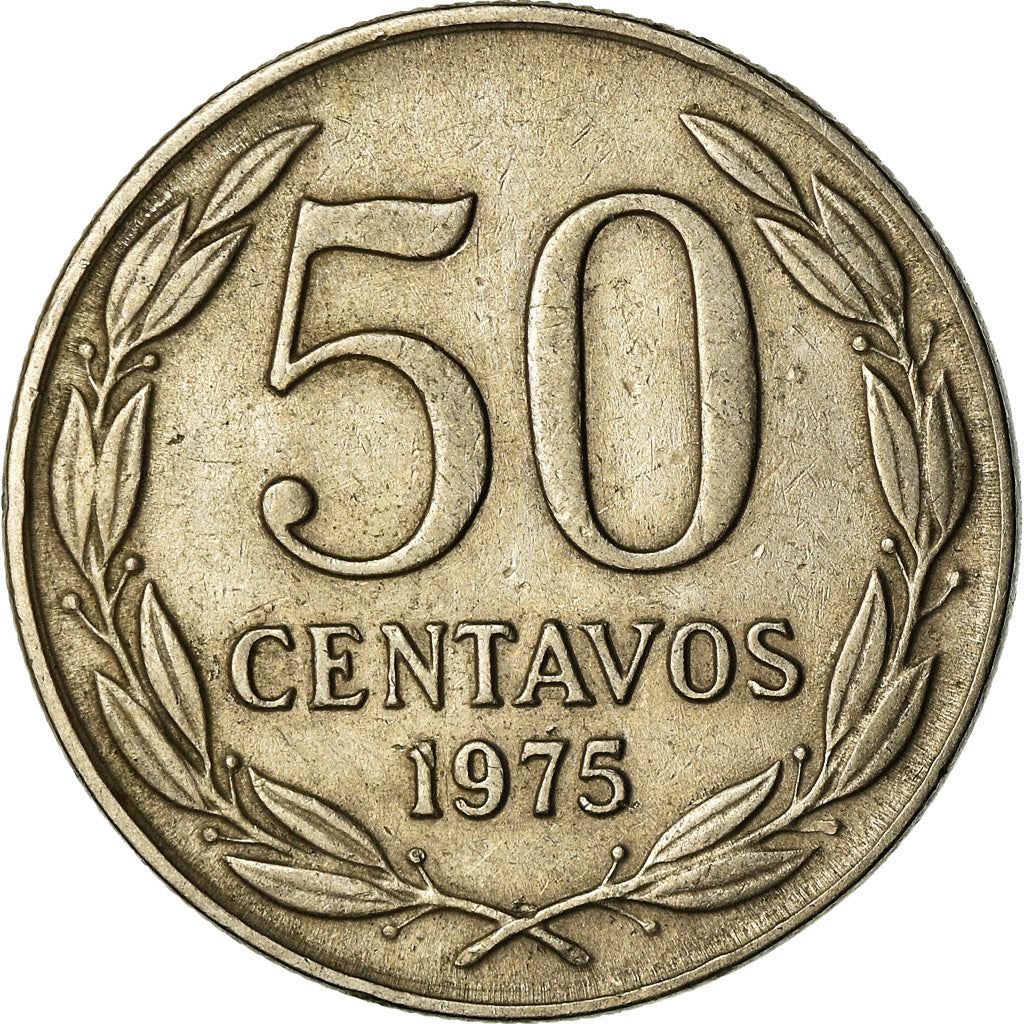 Chile | 50 Centavos Coin | Andean Condor on Rock | KM206 | 1975 - 1977