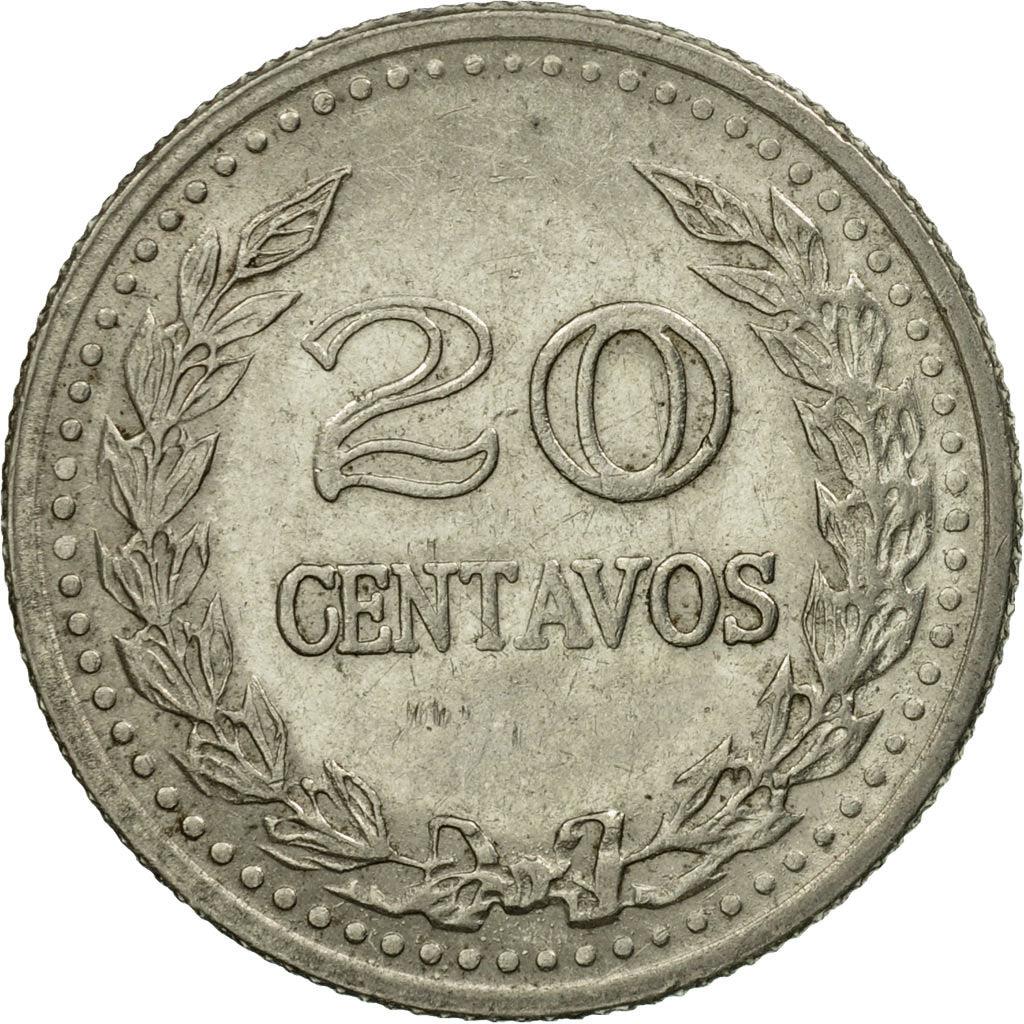 Colombia | 20 Centavos Coin | Francisco de Paula Santander | Wreath | 1971 - 1979