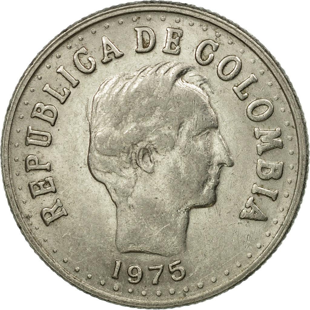 Colombia | 20 Centavos Coin | Francisco de Paula Santander | Wreath | 1971 - 1979