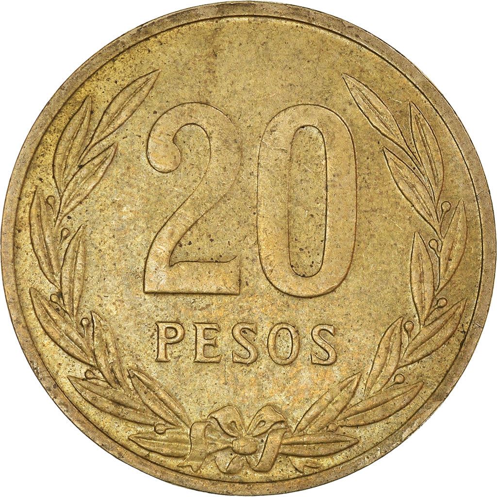 Colombia | 20 Pesos Coin | Poporo Quimbaya | 1982 - 1989