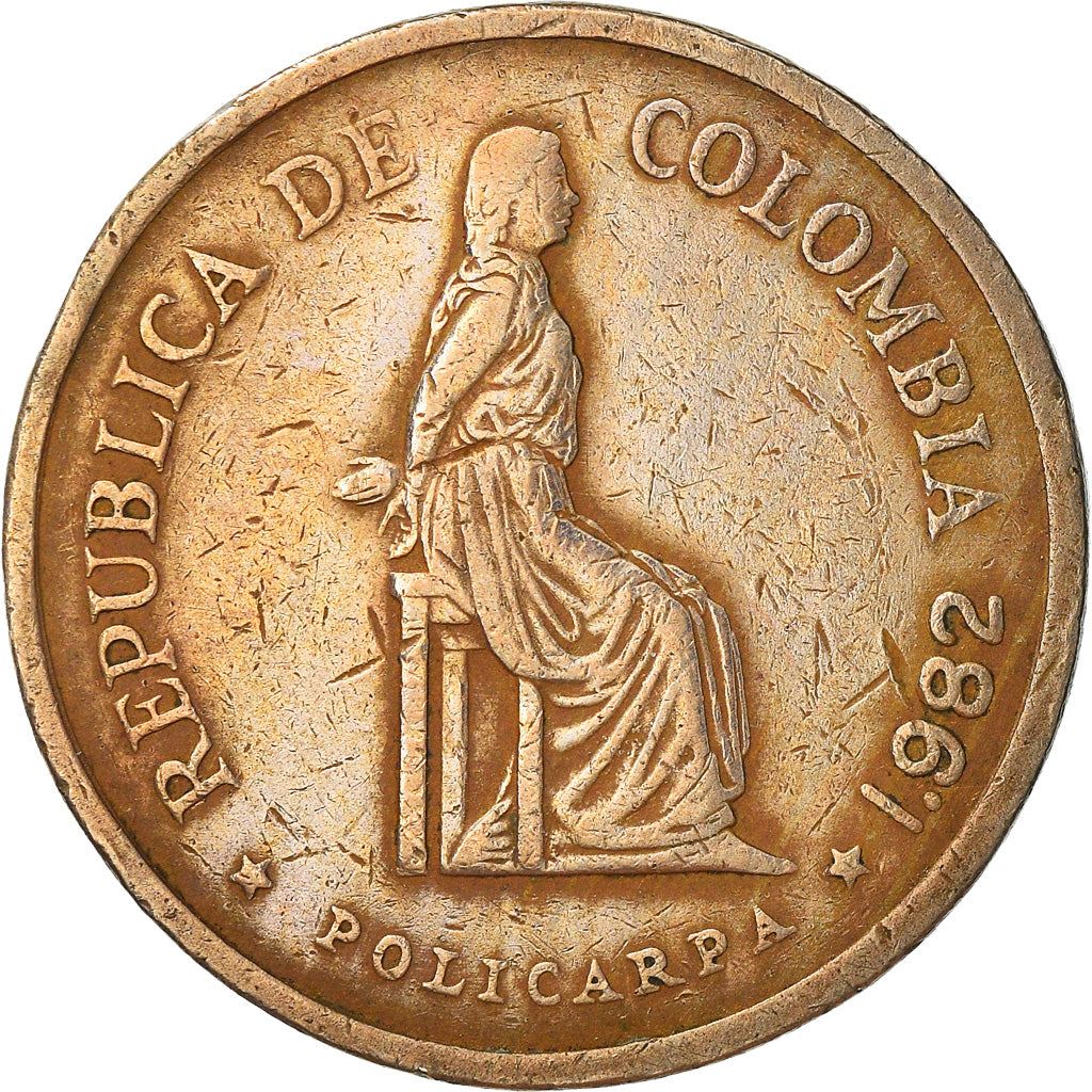 Colombia 5 Pesos Coin | Seated Policarpa Salavarrieta | 1980 - 1989