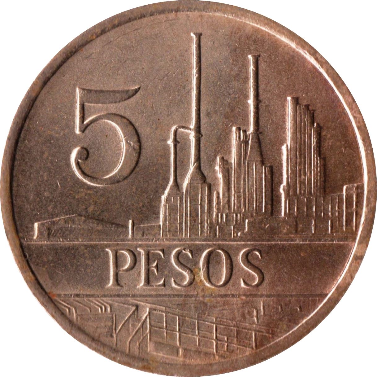 Colombia 5 Pesos Coin | Seated Policarpa Salavarrieta | 1980 - 1989