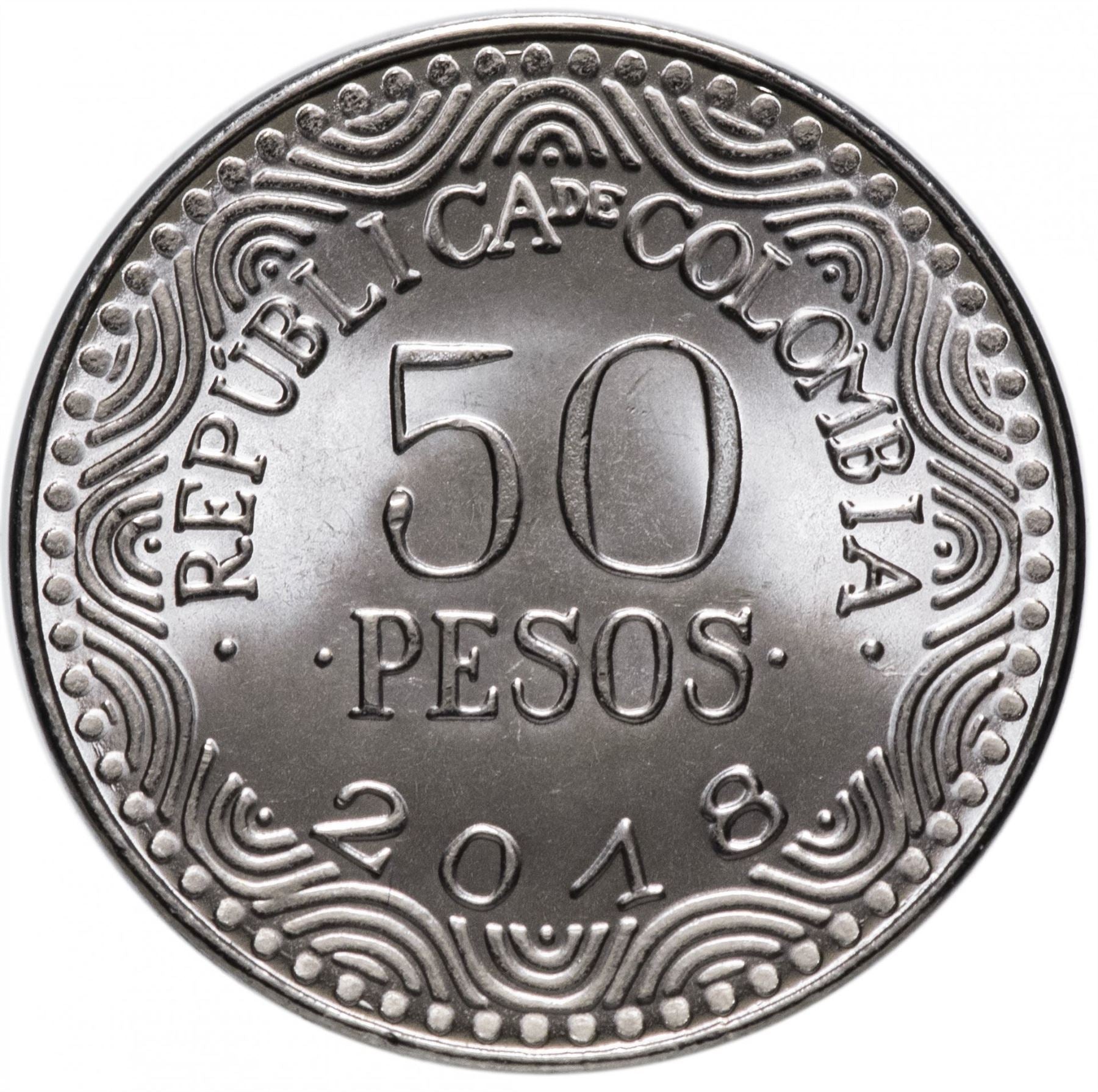 Colombia | 50 Pesos Coin | Spectacled bear | 2012 - 2023