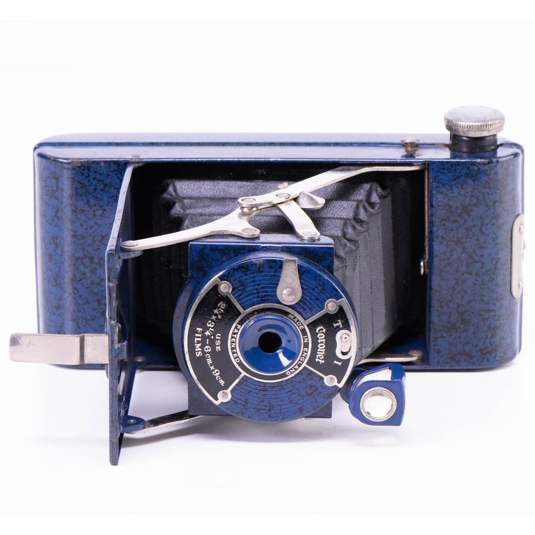 Coronet Folding Camera | England| 1933 - 1940 | Marbled Blue