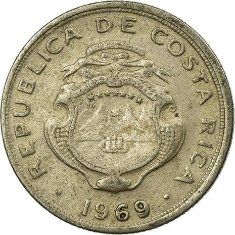 Costa Rica 10 Centimos Coin | Stars | Volcno | Ship | Sun | KM185.2 | 1969 - 1976