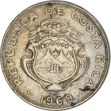 Costa Rica 5 Centimos Coin | Stars | Volcno | Ship | Sun | KM184.2 | 1969 - 1978