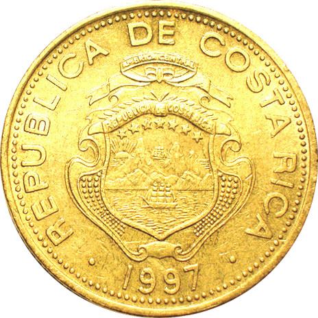 Costa Rica Coin | 100 Colones | Stars | Volcno | Ship | Sun | KM230a | 1997 - 1998