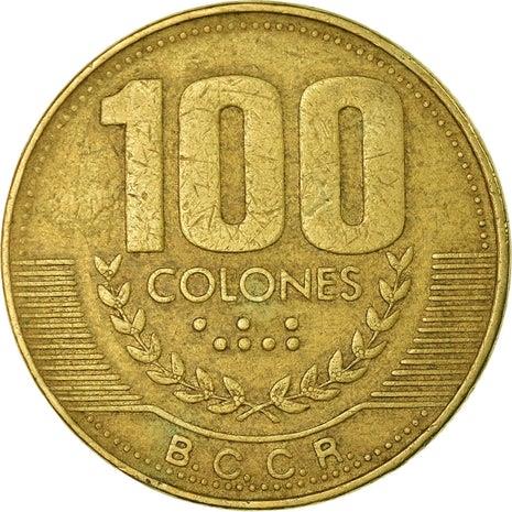 Costa Rica Coin | 100 Colones | Stars | Volcno | Ship | Sun | KM230a.1 | 1999