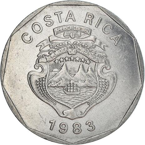 Costa Rica Coin | 20 Colones | Stars | Volcno | Ship | Sun | KM216.1 | 1983