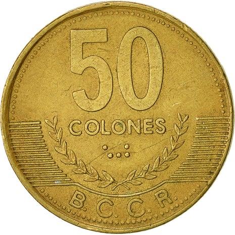 Costa Rica Coin | 50 Colones | Stars | Volcno | Ship | Sun | KM231 | 1997