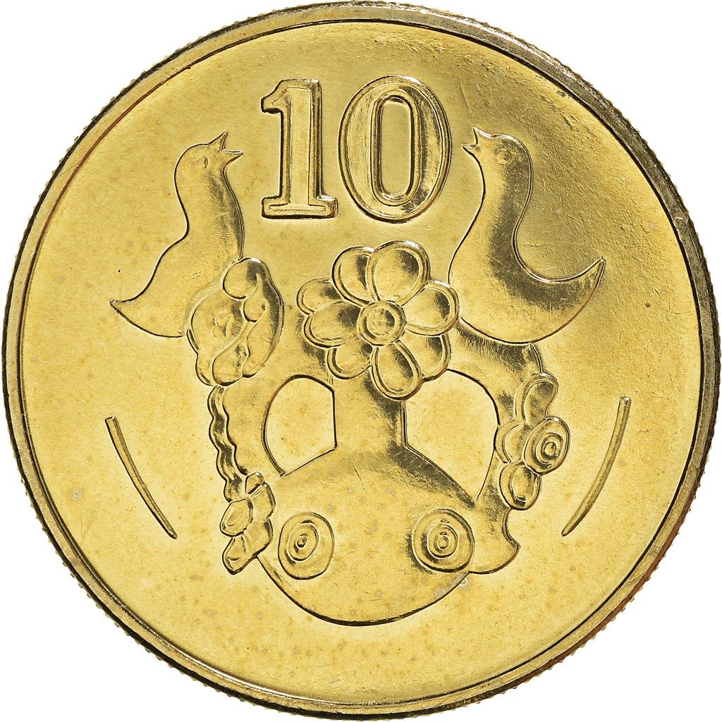 Cyprus 10 Cents Coin | Phini Village Vase | KM56.3 | 1991 - 2004