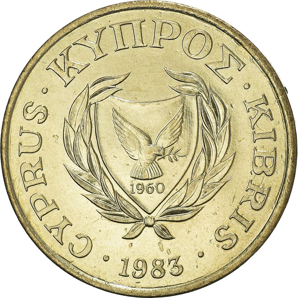 Cyprus 2 Cents Coin | Goat | KM54.1 | 1983