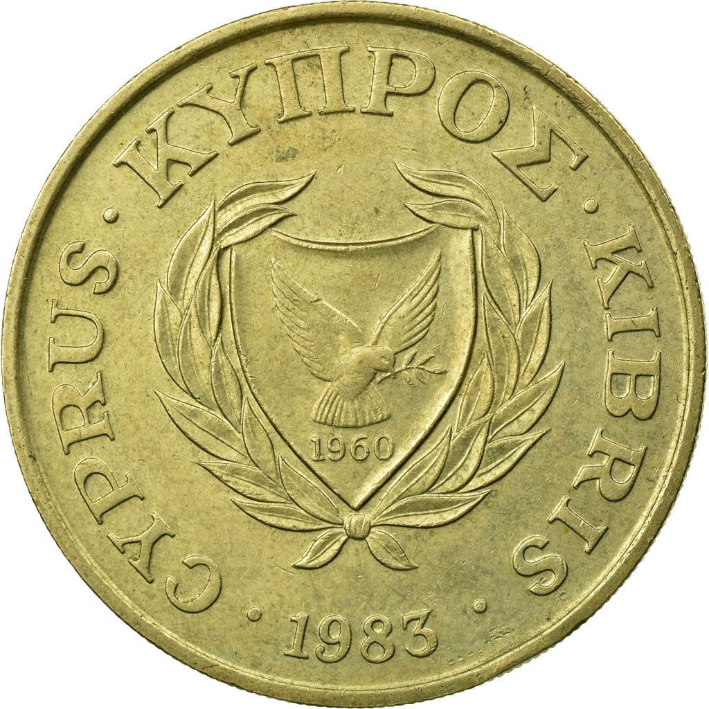 Cyprus | 20 Cents Coin | Pied Wheatear | KM57.1 | 1983