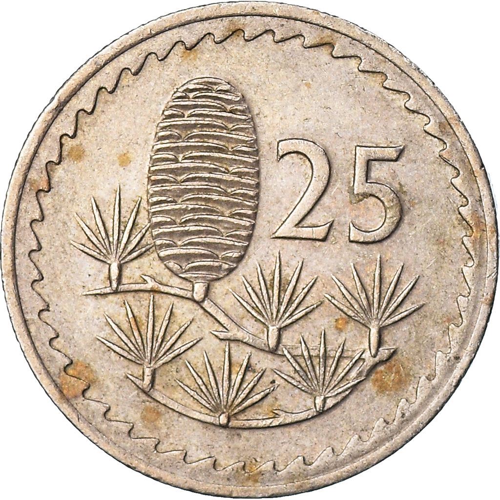 Cyprus 25 Mils Coin | Cedar Tree | KM40 | 1963 - 1982