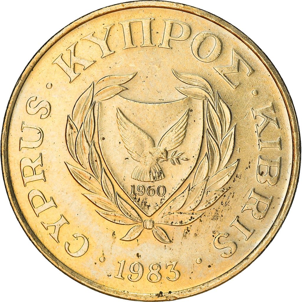 Cyprus 5 Cents Coin | Bull | KM55.1 | 1983