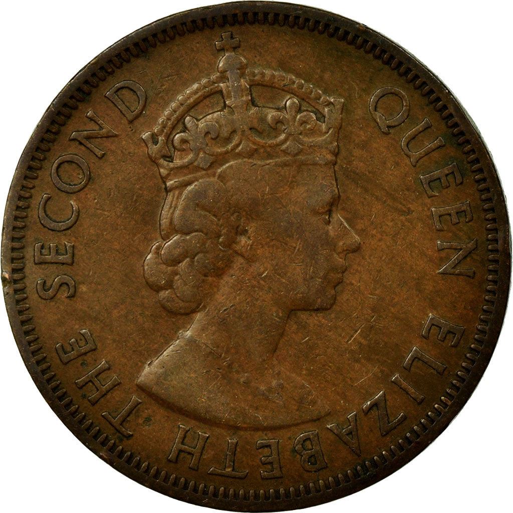 Cyprus 5 Mils Coin | Queen Elizabeth II | Bronze Age Man | KM34 | 1955 - 1956